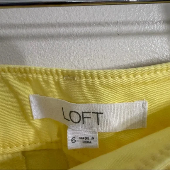 Loft Poplin Wide Leg Pants in Lemon Yellow - Picture 9 of 12